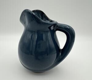 Always Azul Pottery Navy Blue Glazed 8oz Creamer Pitcher 5” Made in Colorado